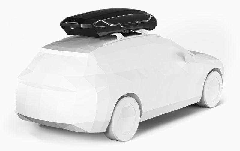 Thule Motion 3 XL Cargo Box Installed Rear Quarter View