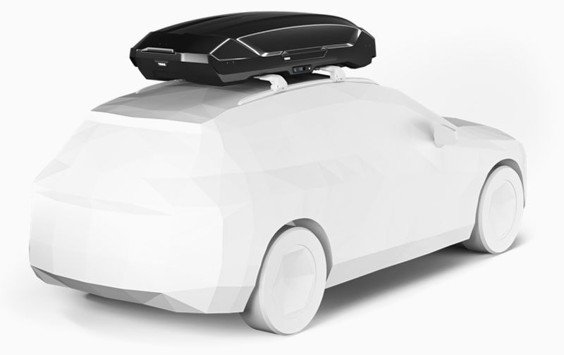 Thule Motion 3 XXL Cargo Box Installed Rear Quarter View