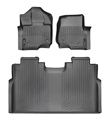 Ford F150 Lightning - 2022 to 2025 - SuperCrew [All] (For Models With Carpet Floor and No Fold Flat Storage) (Front and Rear Set) (Black)