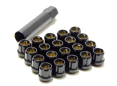 Universal (12 x 1.25) (20 Lug Nut Set) (Deep Black)