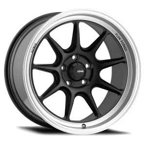 Universal (19x8.5, 5x108, 43mm, Matte Black With Matte Machined Lip) (Less Concave)
