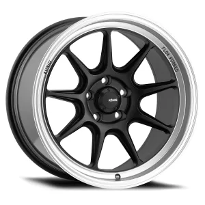 Universal (15x8, 4x100, 25mm, Matte Black With Matte Machined Lip) (Less Concave)