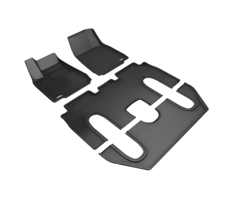 Tesla Model X - 2016 to 2018 - SUV [All] (Kagu) (Front, Middle, and Rear) (Black) (6 Seat Models With Center Console)
