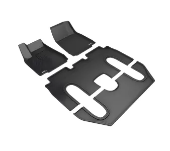Tesla Model X - 2016 to 2018 - SUV [All] (Kagu) (Front, Middle, and Rear) (Black) (6 Seat Models With Center Console)