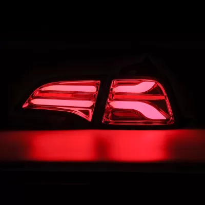 Tesla Model Y - 2020 to 2024 - SUV [All] (Red) (Smoked Lens) (LED With Optional Sequential Turn Signal) (For OEM Red Turn Signals)