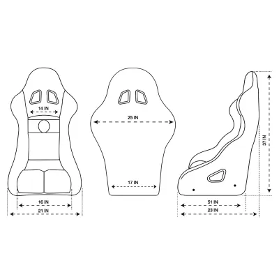 Universal (PRISMA FIA Racing Seat) (Red) (Black Glitter Back)