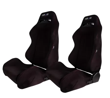 Universal (Left and Right Seats) (Suede) (Black with Red Stitching)